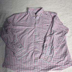 Vineyard Vines Pink and Blue Plaid Men's Shirt Classic Fit Tucker Shirt